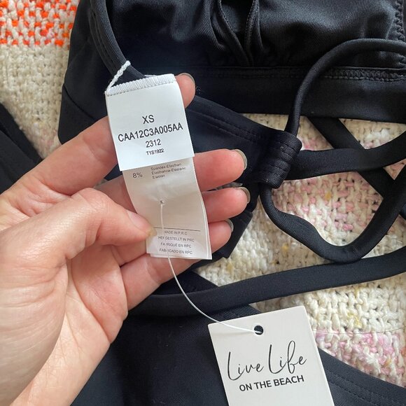 NWT Cupshe Black Triangle Bikini Set (Top + Bottom) - Picture 3 of 6